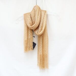 NWT Manifattura Almar scarf Made in Italy golden knit crochet metallic thread